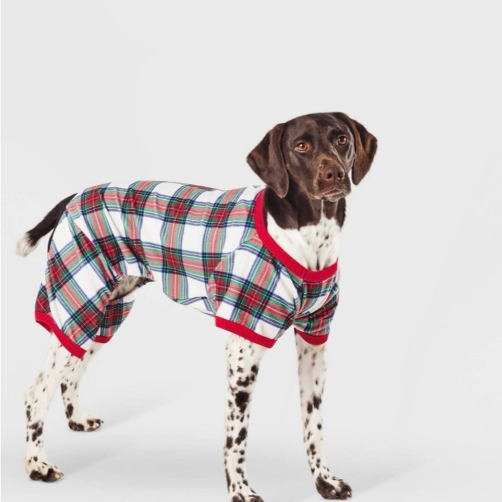 Plaid Dog Pajamas - Red and Blue